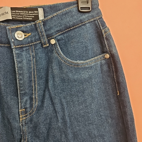 NWT Levi's Silver Tab Mini Mom Girls Size 14 Denim Dark Blue Jeans High Rise - Picture 2 of 8